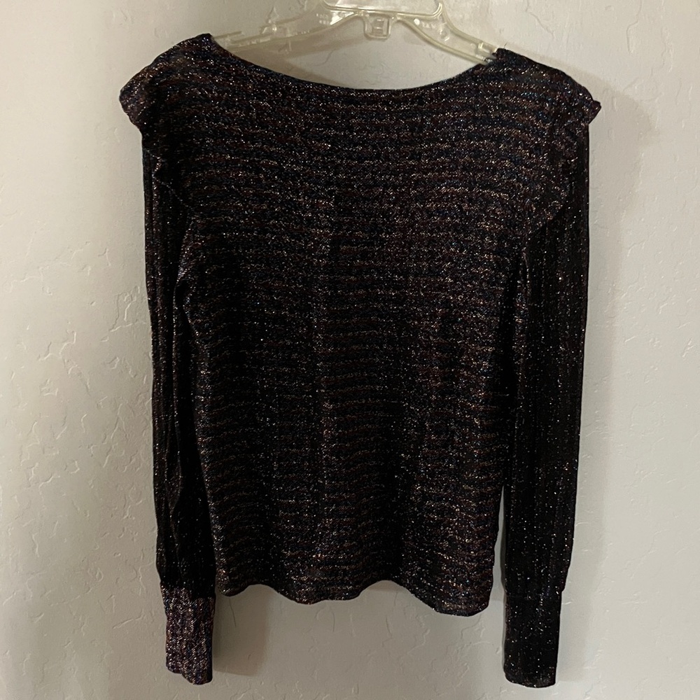 Black and multicolored Gold Long Sleeve Top